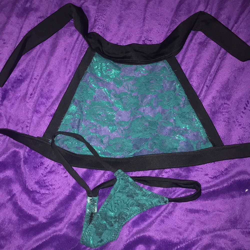 New sparkly transparent lace stripper outfit